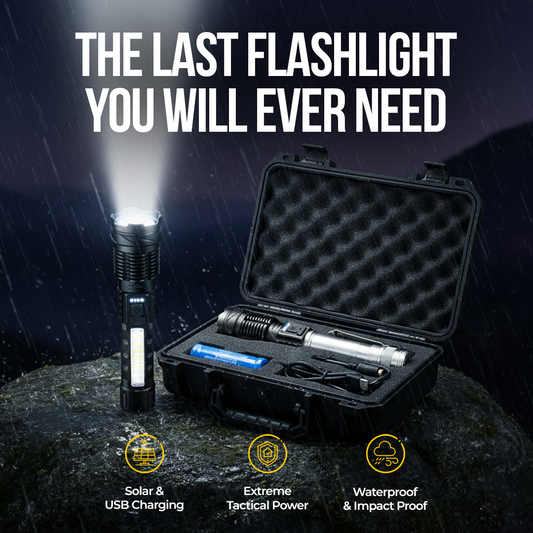 Titanium Laser Tactical Flashlight – 15,000-Lumen